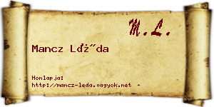 Mancz Léda névjegykártya